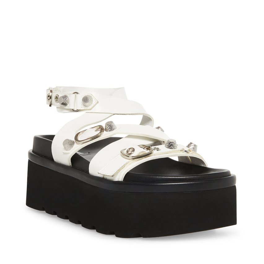 White Steve Madden Brant Women's Platform Sandals | PH 7415BOG